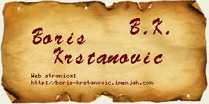 Boris Krstanović vizit kartica